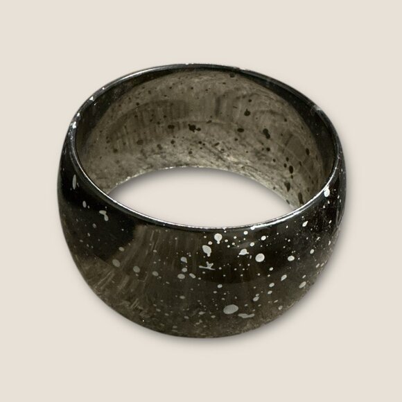 Vintage Starry Night Black & White Splatter Bangle Bracelet - Picture 3 of 3